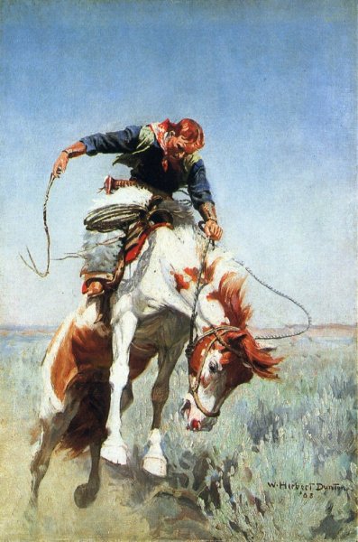 Bronc Rider by William Herbert Dunton - Hand-Painted Oil Painting Reproduction