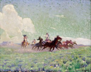 The Enemies'Horses by William Herbert Dunton Oil Painting