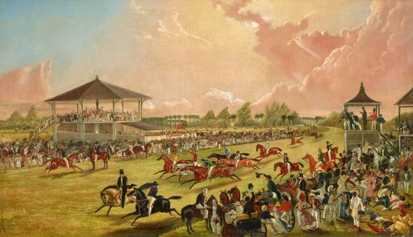 A Race Meeting at Jacksonville, Alabama  by W. S. Hedges - Hand-Painted Oil Painting Reproduction