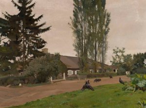 Manor house in Sestokai by Waclaw Bielawski Oil Painting