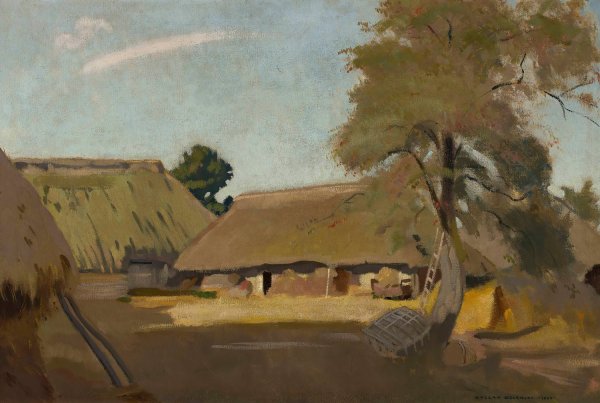 Village homestead  by Waclaw Bielawski - Hand-Painted Oil Painting Reproduction