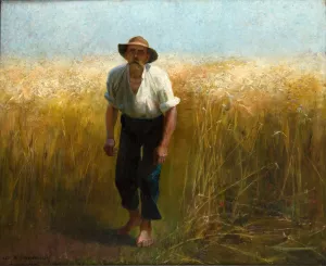 Harvester by Waclaw Szymanowski Oil Painting