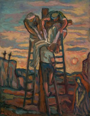 Descent from the Cross II by Waclaw Wasowicz Oil Painting