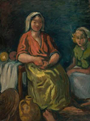 Dwie dziewczyny by Waclaw Wasowicz Oil Painting