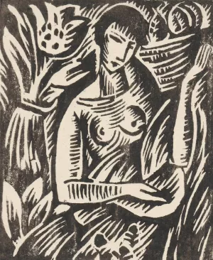 Dziewczyna z owocami by Waclaw Wasowicz Oil Painting