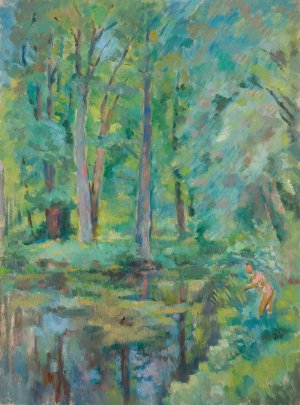 Kapiaca sie by Waclaw Wasowicz Oil Painting