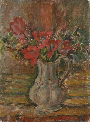 Kwiaty w dzbanku by Waclaw Wasowicz Oil Painting