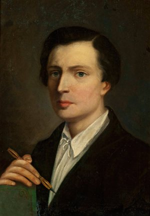 Portrait of a man by Walenty Wankowicz Oil Painting