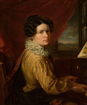 Portrait of Karolina Towianska by Walenty Wankowicz Oil Painting