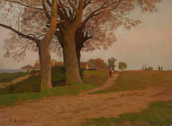 Landscape by Walery Brochocki - Hand-Painted Oil Painting Reproduction