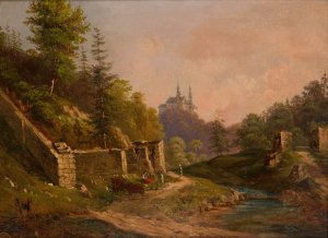 View of Czerna near Krzeszowice by Walery Eljasz-Radzikowski Oil Painting