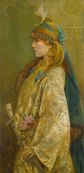 Portrait Of Sarah Bernhardt As Roxanna In 'Adrienne Lecouvreur' by Walford Graham Robertson Oil Painting