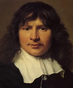Portrait of a Young Man, Bust Length, Wearing a White Linen Collar Oil painting by Wallerant Vaillant