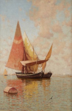 Sailing in a Venetian Lagoon by Walter Blackman Oil Painting