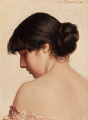 Woman with Upswept Hair by Walter Blackman Oil Painting