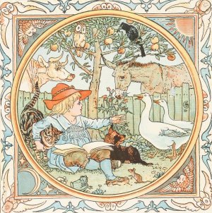 Baby's own Aesop frontispiece by Walter Crane Oil Painting