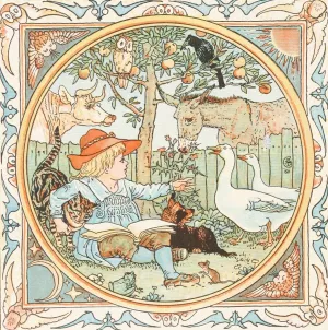Baby's own Aesop frontispiece by Walter Crane Oil Painting