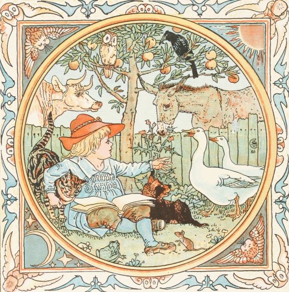 Baby's own Aesop frontispiece  by Walter Crane - Hand-Painted Oil Painting Reproduction