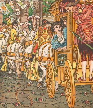 Beauty and the beast Pl. 11 by Walter Crane Oil Painting