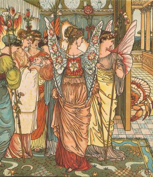 Beauty and the beast Pl. 12 by Walter Crane Oil Painting