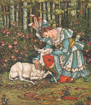 Beauty and the beast Pl. 17 by Walter Crane Oil Painting