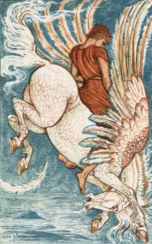 Bellerophon on Pegasus by Walter Crane Oil Painting