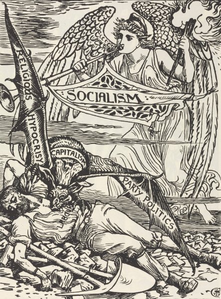 Cartoons for the cause Pl.4  by Walter Crane - Hand-Painted Oil Painting Reproduction