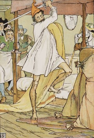 Don Quixote's extraordinary battle by Walter Crane Oil Painting