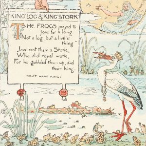 King Log and King Stork by Walter Crane Oil Painting