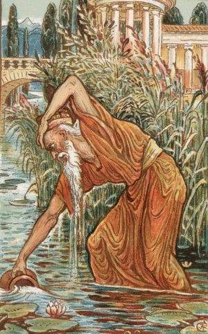 Midas with the Pitcher by Walter Crane Oil Painting