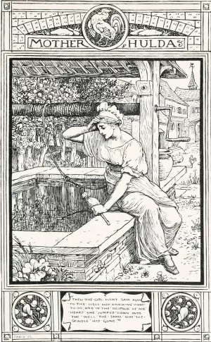 Mother Hulda Oil painting by Walter Crane