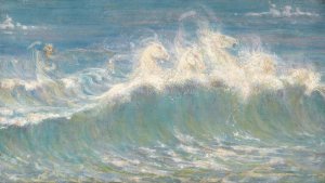 Neptune's Horses by Walter Crane Oil Painting