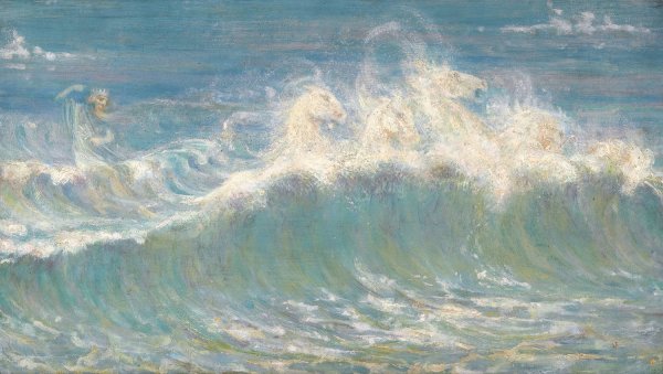 Neptune's Horses by Walter Crane - Hand-Painted Oil Painting Reproduction