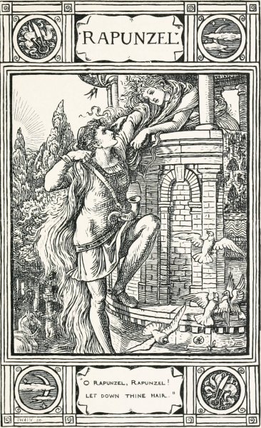 Main Product Photo of Rapunzel  Painting by Walter Crane