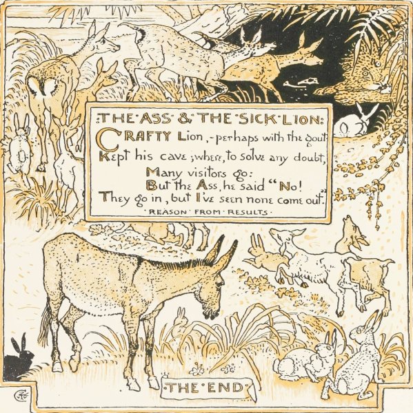 Main Product Photo of The Ass and the Sick Lion  Painting by Walter Crane