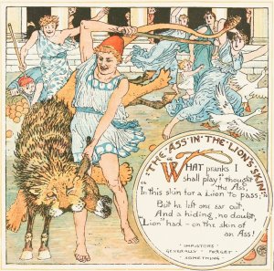 The Ass in the Lion's Skin by Walter Crane Oil Painting