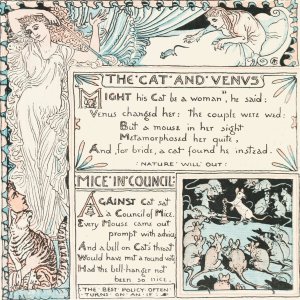 The Cat and Venus, Mice in Council by Walter Crane Oil Painting