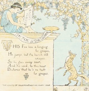 The Fox and the Grapes by Walter Crane Oil Painting