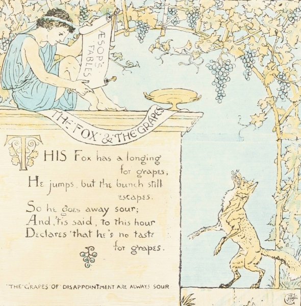 The Fox and the Grapes  by Walter Crane - Hand-Painted Oil Painting Reproduction