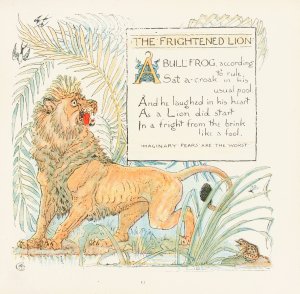 The Frightened Lion by Walter Crane Oil Painting