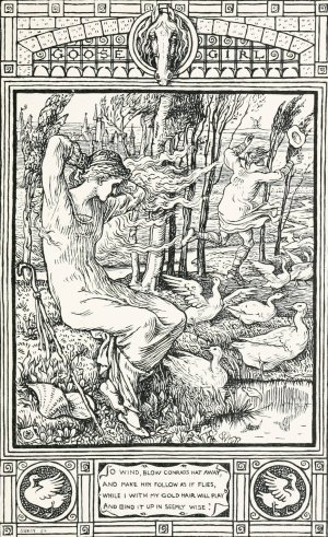 The Goose Girl by Walter Crane Oil Painting