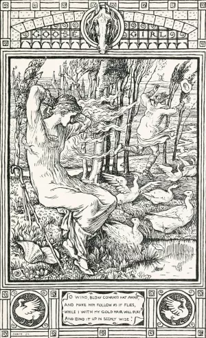 The Goose Girl by Walter Crane Oil Painting
