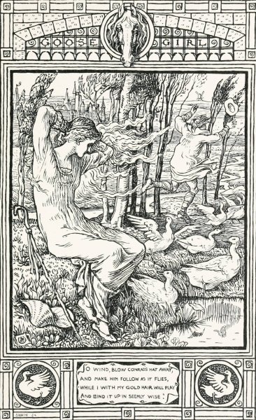 The Goose Girl  by Walter Crane - Hand-Painted Oil Painting Reproduction