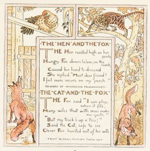 The Hen and the Fox, The Cat and the Fox by Walter Crane Oil Painting
