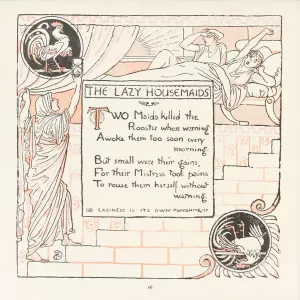 The Lazy Housemaids by Walter Crane Oil Painting