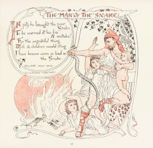 The Man and the Snake by Walter Crane Oil Painting