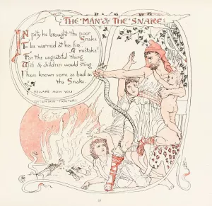 The Man and the Snake by Walter Crane Oil Painting