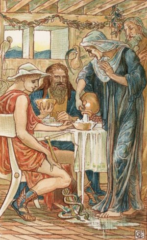 The Strangers Entertained by Walter Crane Oil Painting