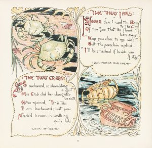 The Two Jars, The Two Crabs by Walter Crane Oil Painting