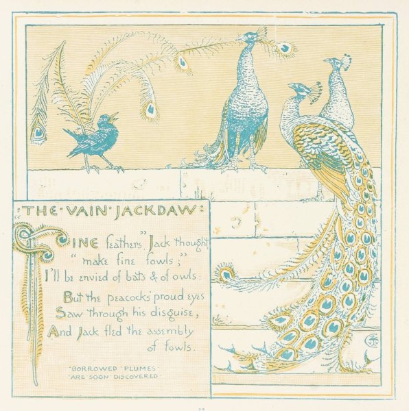 The Vain Jackdaw  by Walter Crane - Hand-Painted Oil Painting Reproduction